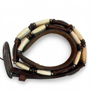 Vintage 90's Tony Lama Belt Western Concho Beaded Belt